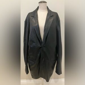 Kenneth Cole New York 3/4 Lambskin Leather Coat Sz XL